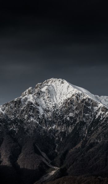 mountains, night, snow Wallpaper 600x1024