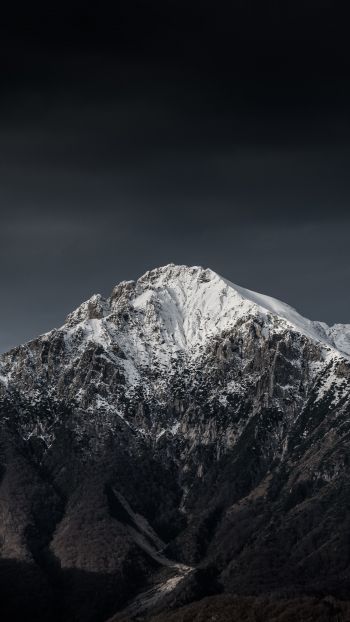 mountains, night, snow Wallpaper 2160x3840