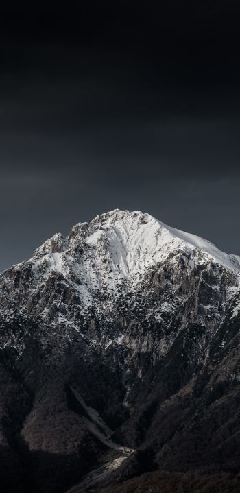 mountains, night, snow Wallpaper 1080x2220
