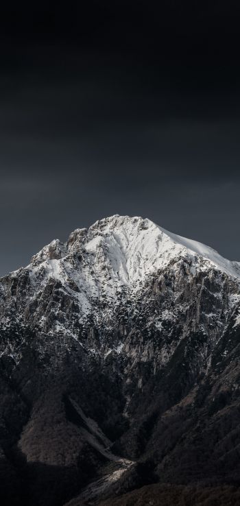 Обои 720x1520 горы, ночь, снег