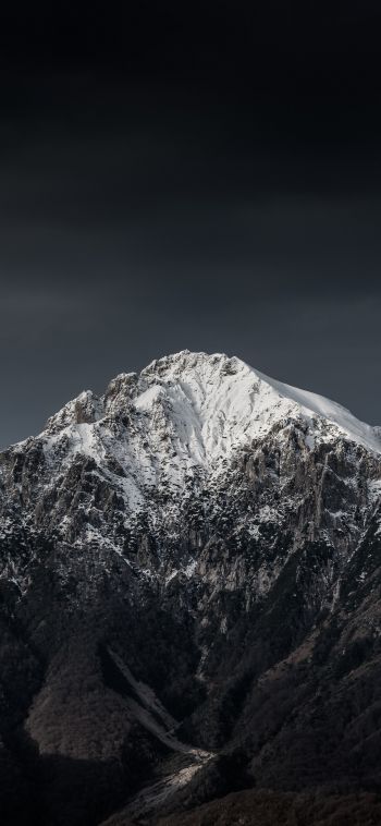 mountains, night, snow Wallpaper 1080x2340
