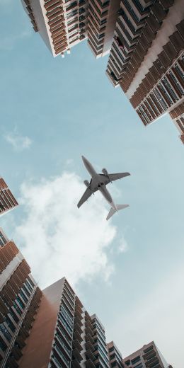 plane, bottom view Wallpaper 720x1440