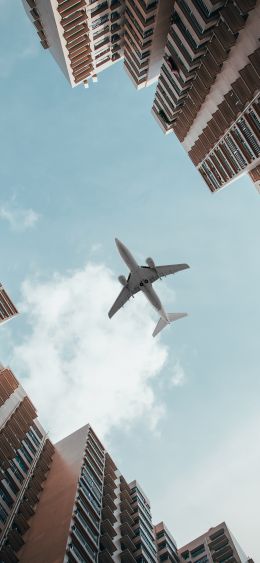 plane, bottom view Wallpaper 1080x2340