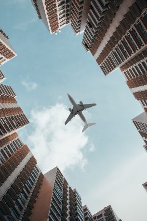 plane, bottom view Wallpaper 640x960