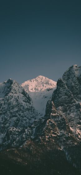 mountains, sky, snow Wallpaper 1242x2688
