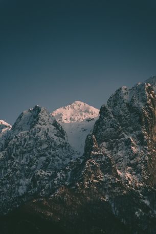 mountains, sky, snow Wallpaper 640x960