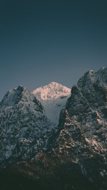 mountains, sky, snow Wallpaper 750x1334