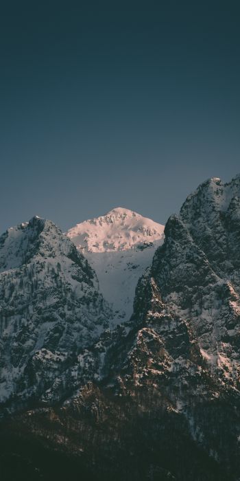 mountains, sky, snow Wallpaper 720x1440