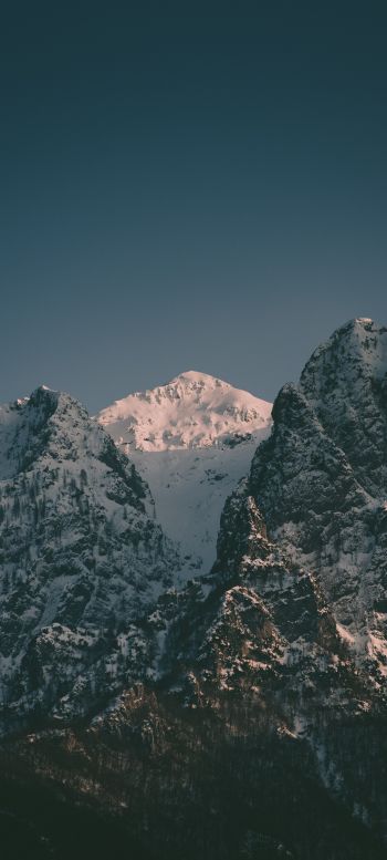 mountains, sky, snow Wallpaper 1440x3200