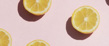 lemon, pink, yellow Wallpaper 2560x1080