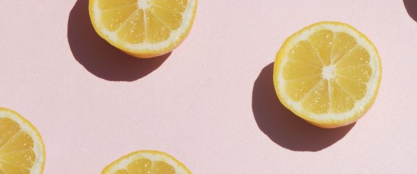 lemon, pink, yellow Wallpaper 3440x1440