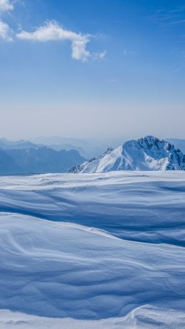 snowy mountains, sky Wallpaper 2160x3840