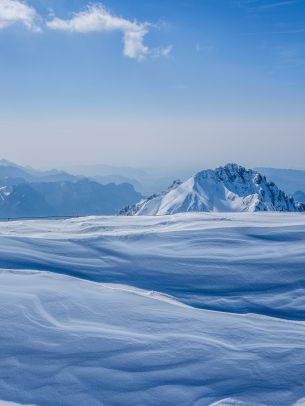snowy mountains, sky Wallpaper 1536x2048