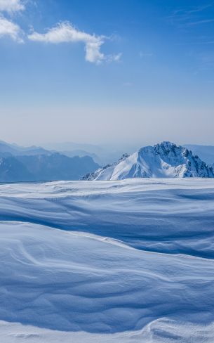 snowy mountains, sky Wallpaper 1600x2560