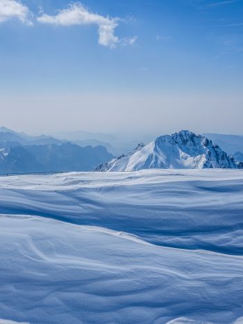 snowy mountains, sky Wallpaper 1668x2224