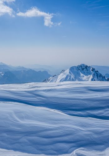 snowy mountains, sky Wallpaper 1668x2388