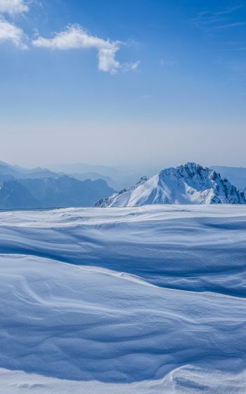 snowy mountains, sky Wallpaper 1752x2800