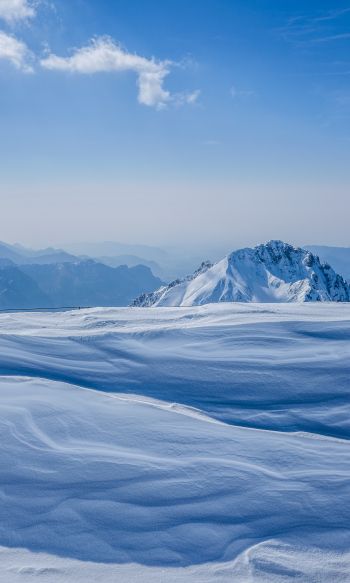 snowy mountains, sky Wallpaper 1200x2000