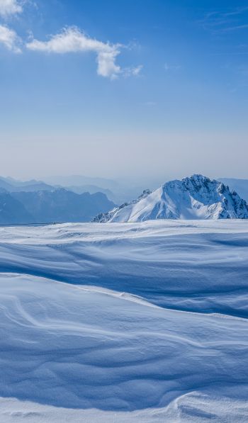 snowy mountains, sky Wallpaper 600x1024