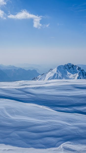 snowy mountains, sky Wallpaper 1440x2560