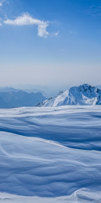 snowy mountains, sky Wallpaper 720x1440