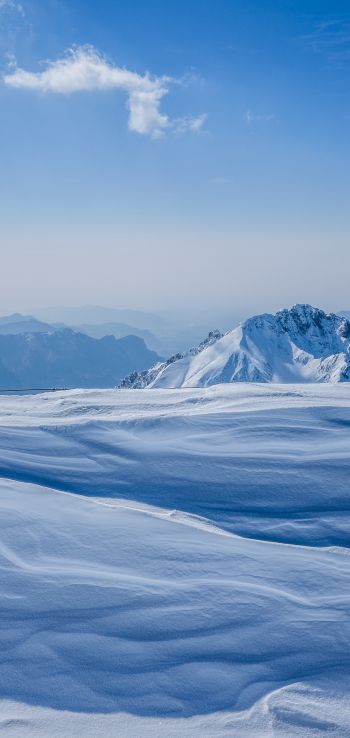 snowy mountains, sky Wallpaper 720x1520