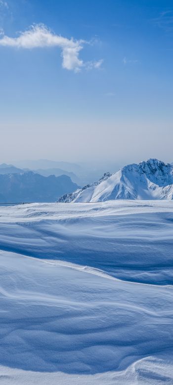 snowy mountains, sky Wallpaper 1080x2400