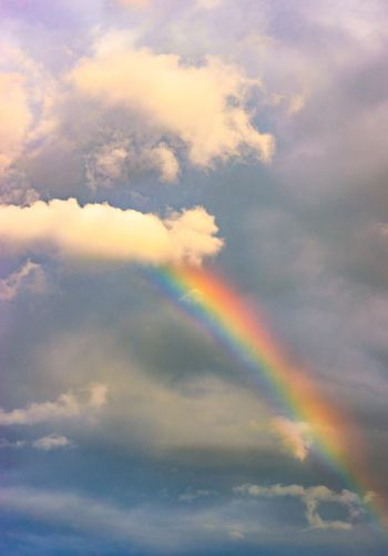 rainbow, clouds, height Wallpaper 1668x2388