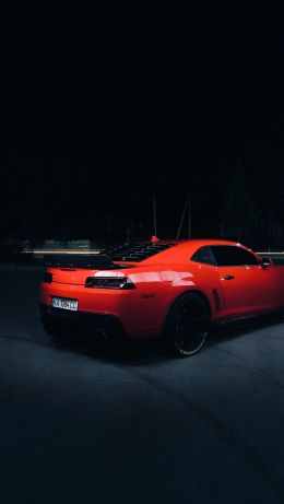 red Chevrolet Camaro, sports car Wallpaper 640x1136