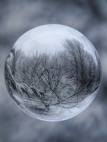 ball, sphere, reflection Wallpaper 1536x2048