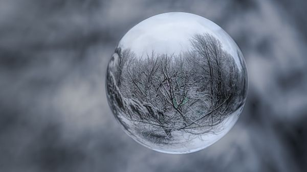 ball, sphere, reflection Wallpaper 1366x768