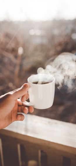 hot coffee, morning Wallpaper 1125x2436