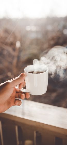 hot coffee, morning Wallpaper 1080x2340