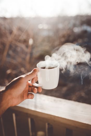 hot coffee, morning Wallpaper 640x960