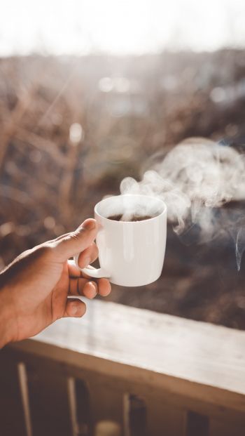 hot coffee, morning Wallpaper 640x1136