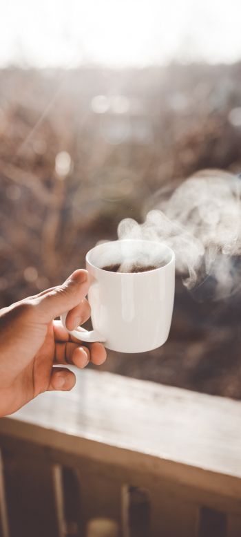 hot coffee, morning Wallpaper 1080x2400
