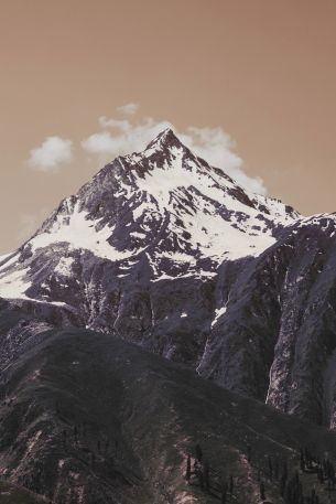 mountains, sky, height Wallpaper 640x960