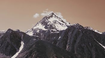 mountains, sky, height Wallpaper 1366x768