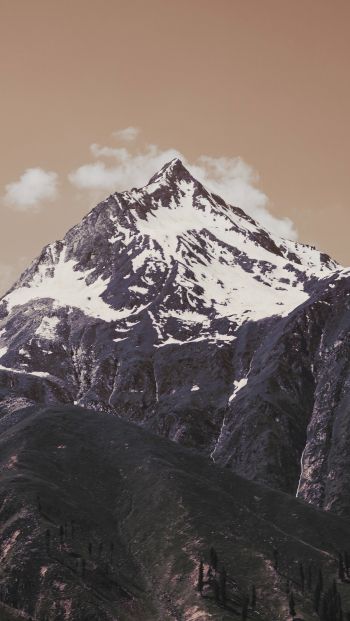 mountains, sky, height Wallpaper 640x1136