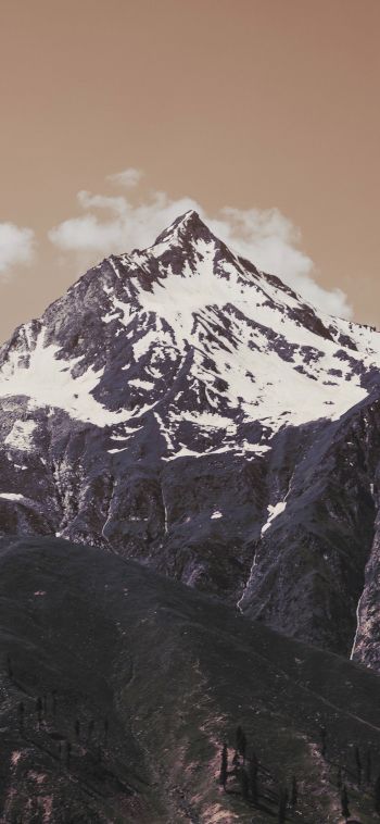 mountains, sky, height Wallpaper 1080x2340