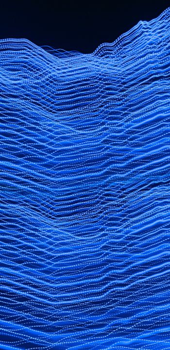 3D modeling, blue Wallpaper 1080x2220