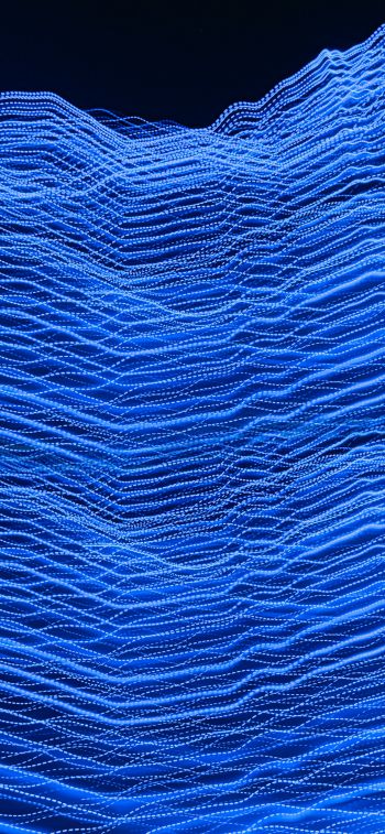 3D modeling, blue Wallpaper 1125x2436