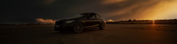 Обои 1590x400 BMW 240i Coupe, закат