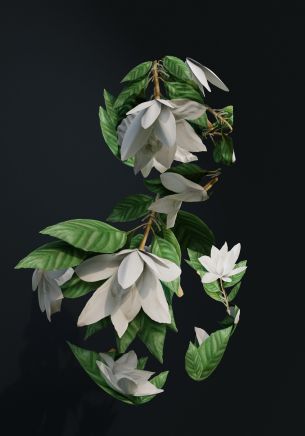 3D modeling, leaves Wallpaper 1668x2388