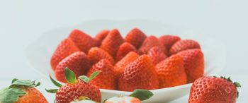 strawberry, berry, red Wallpaper 3440x1440