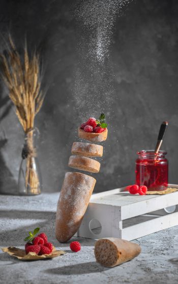 baguette, berries, breakfast Wallpaper 1752x2800