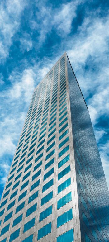 skyscraper, building, clouds Wallpaper 1440x3200