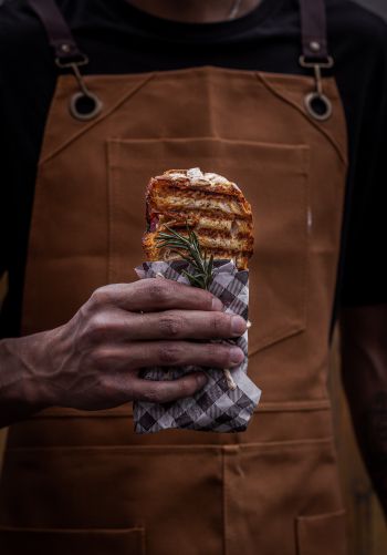 food, sandwich, hand Wallpaper 1668x2388