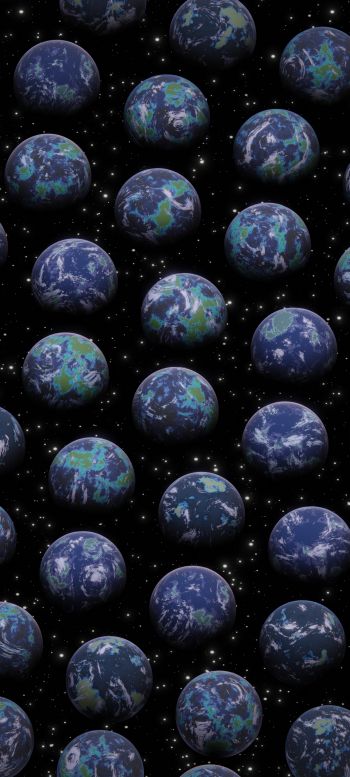 Earth, 3D modeling Wallpaper 1080x2400
