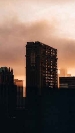 city, evening, buildings Wallpaper 640x1136